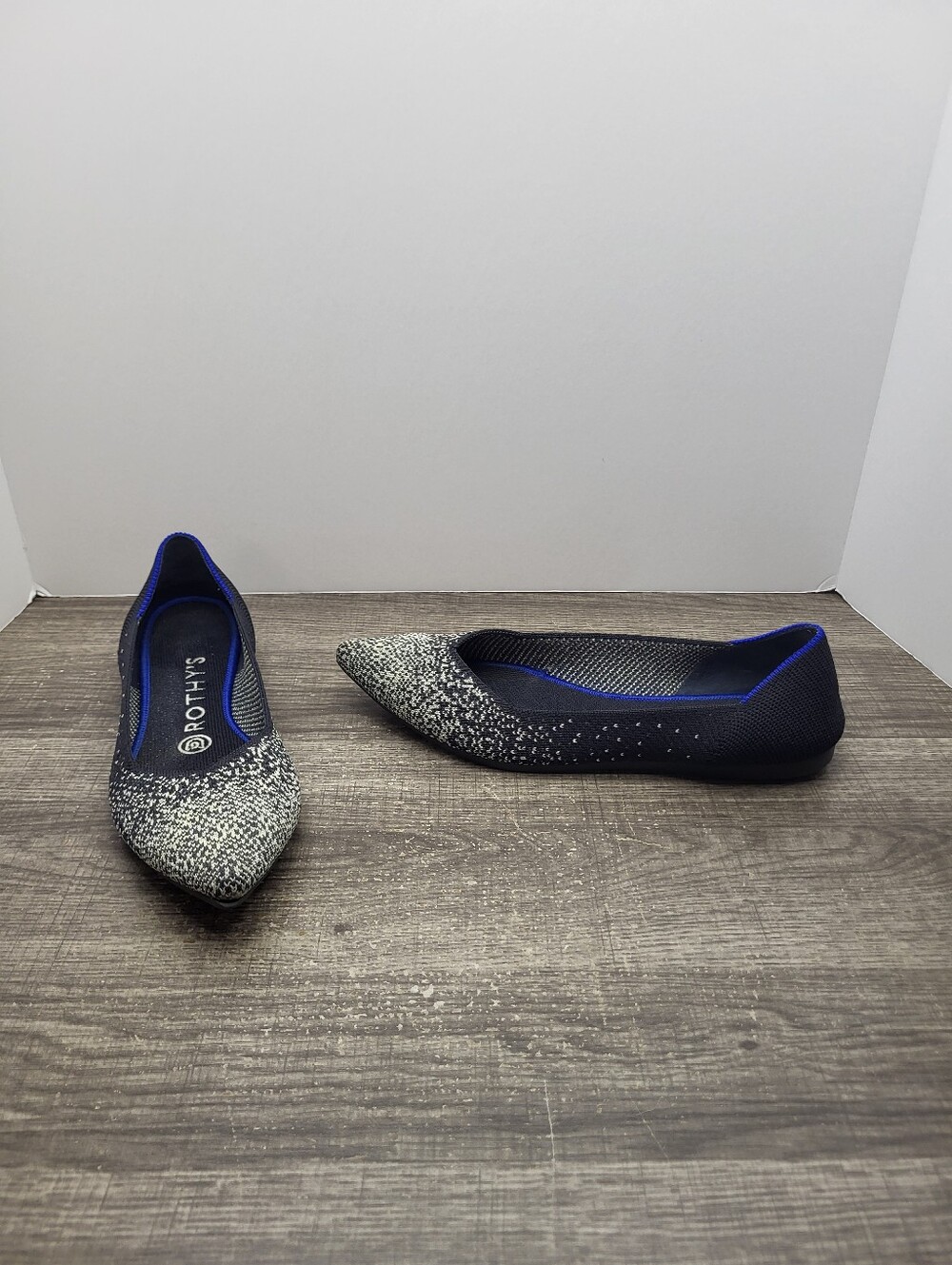 Rothy's The Point Flat Shoes Loafers Women's Size 6.5 Slate Metallic